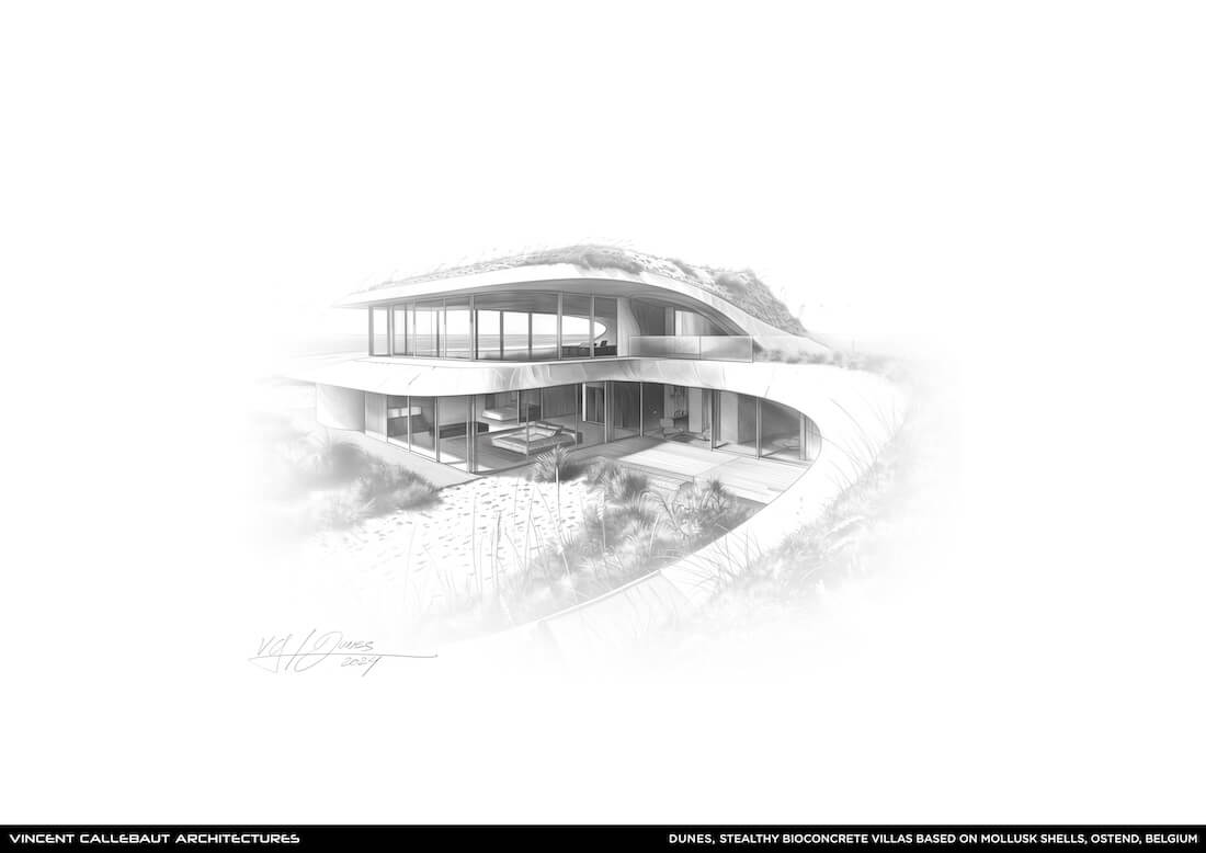 DUNES Stealthy Bioconcrete Villas Based Futuristic