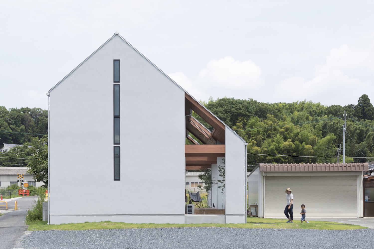 Japanese house with triangular roof 