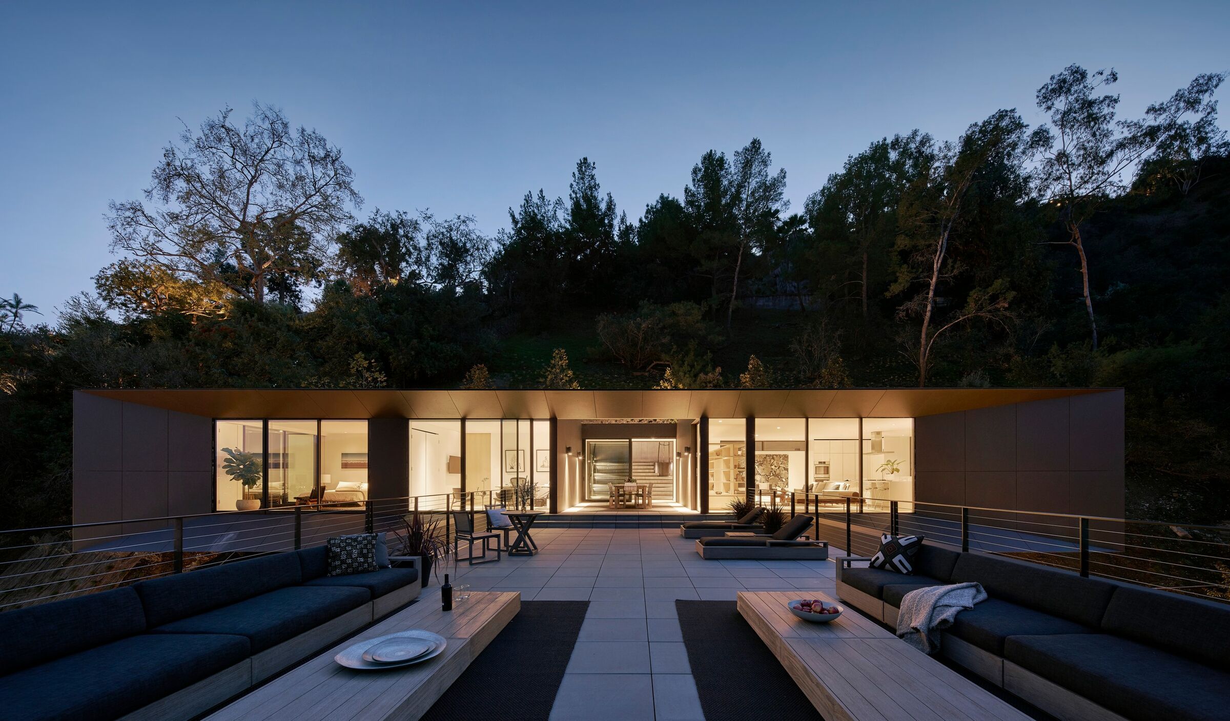 rooftop of the house at night 