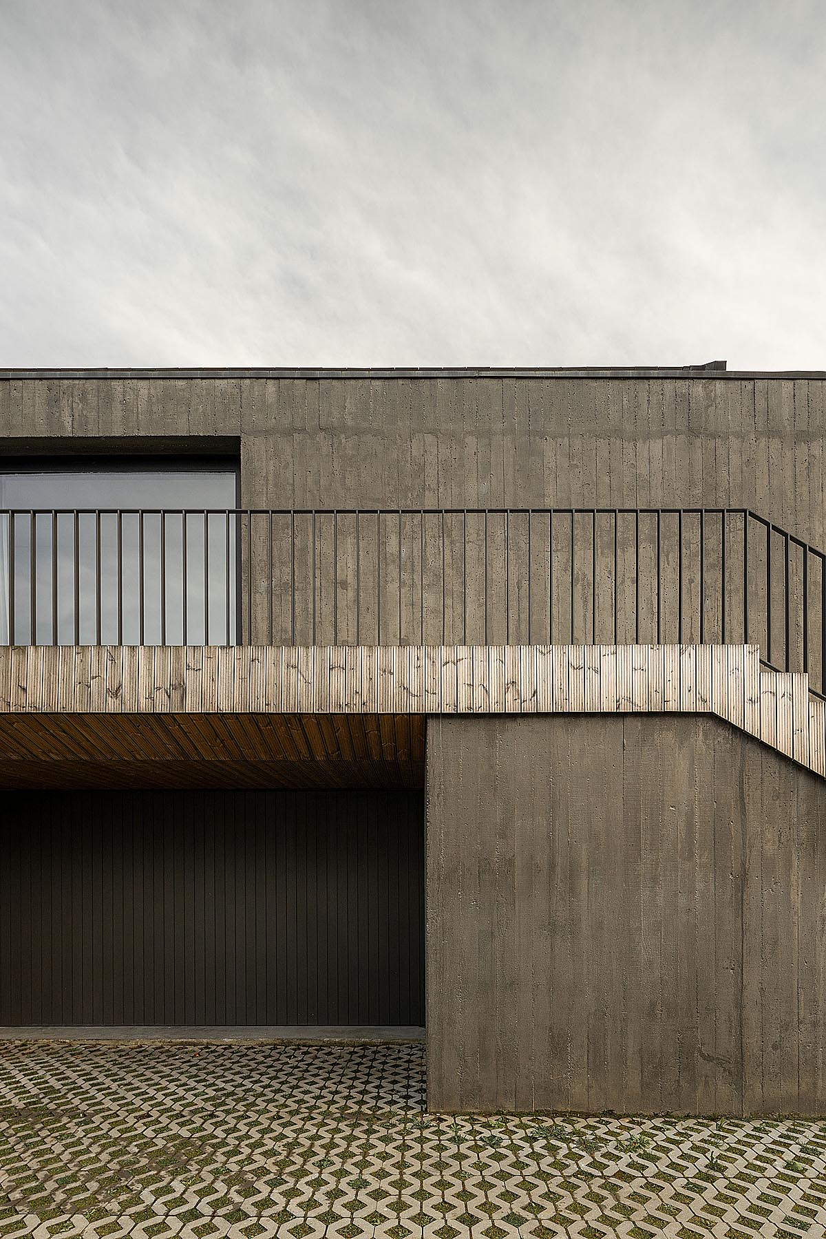 house with wooden and concrete facade 