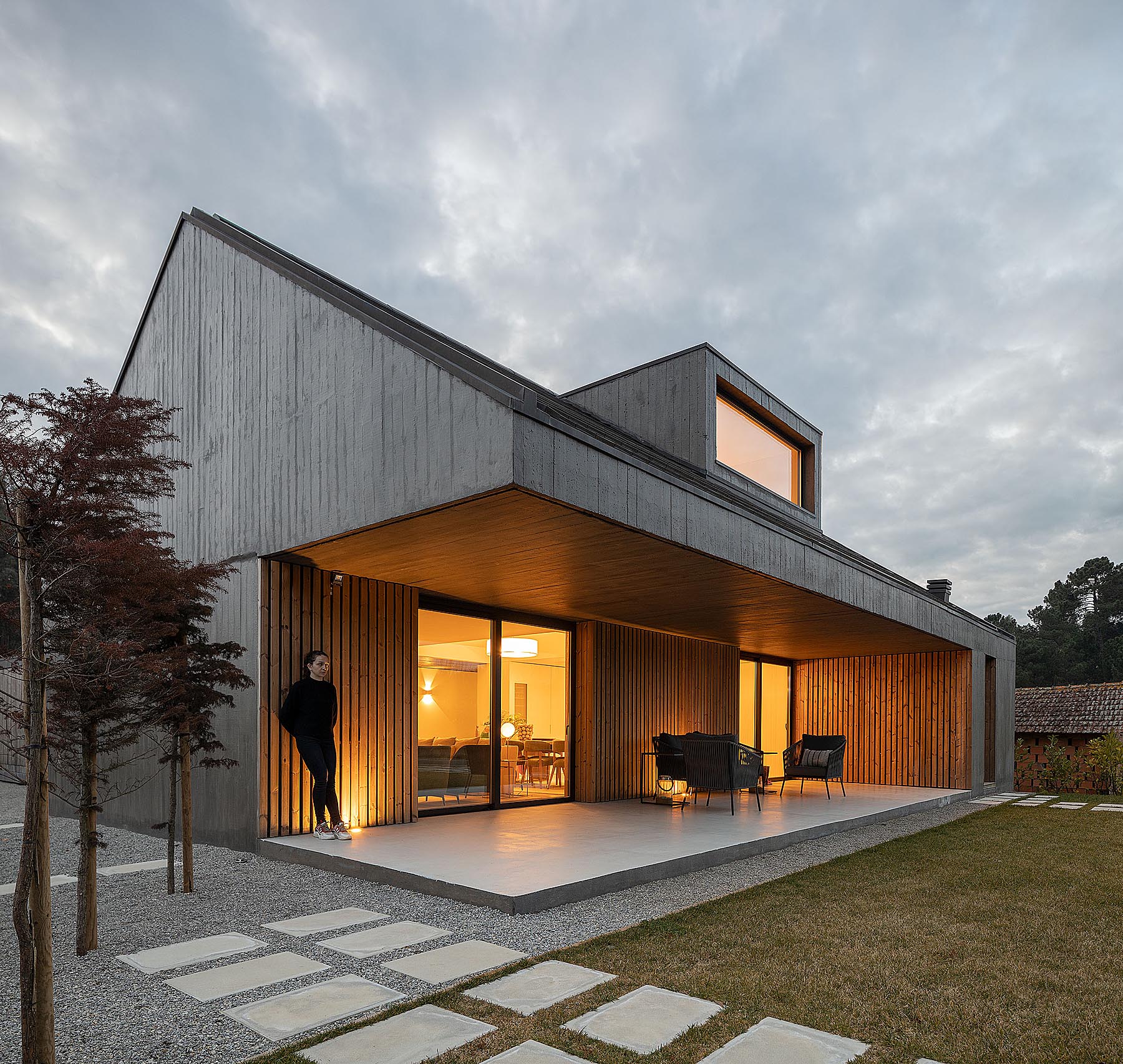 house with lighting at night 