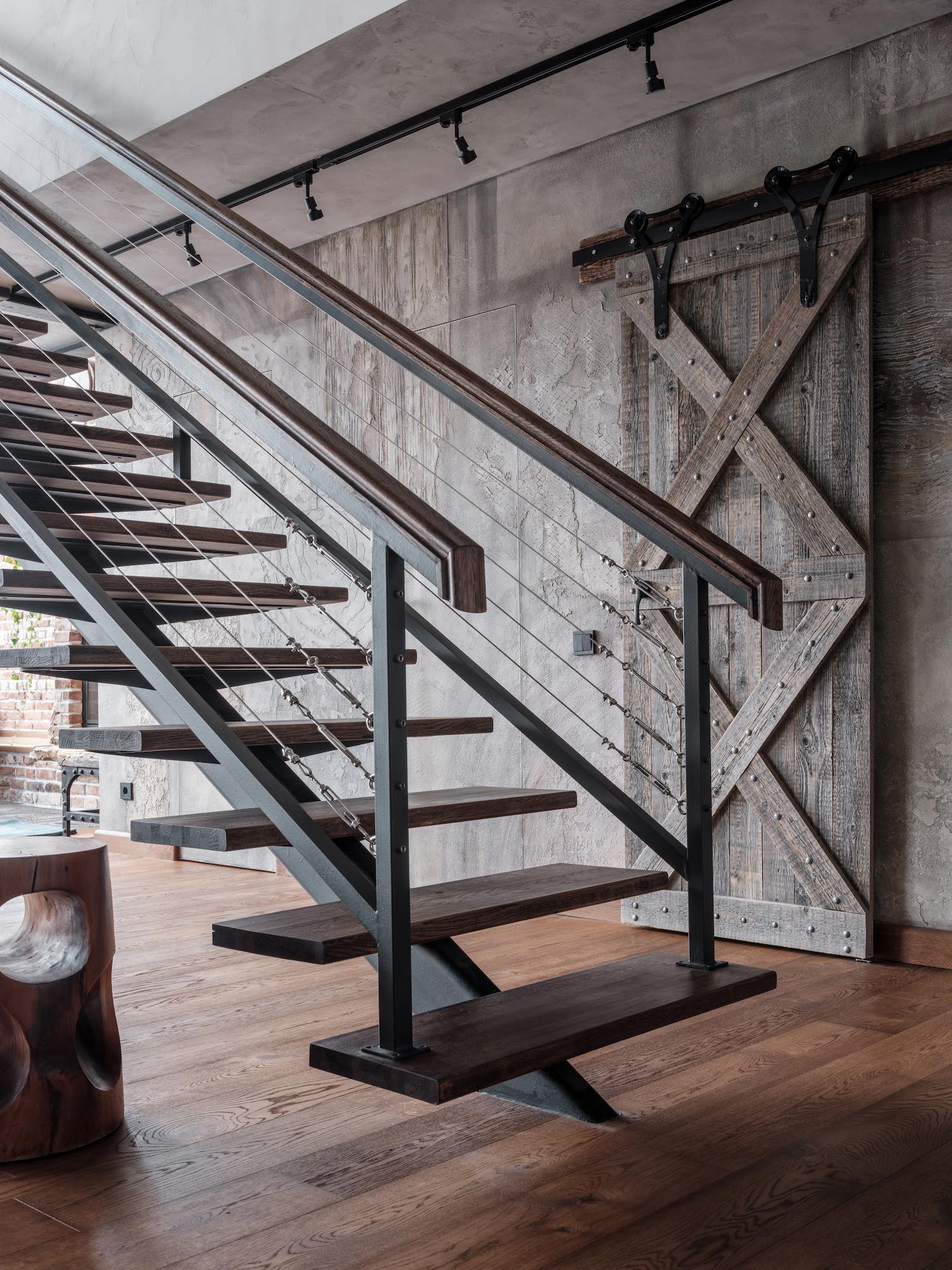 modern metal structure staircase 