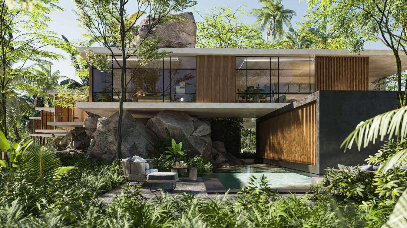 UMAN HA - Luxury Jungle Villa, Tulum Bea|Visualization