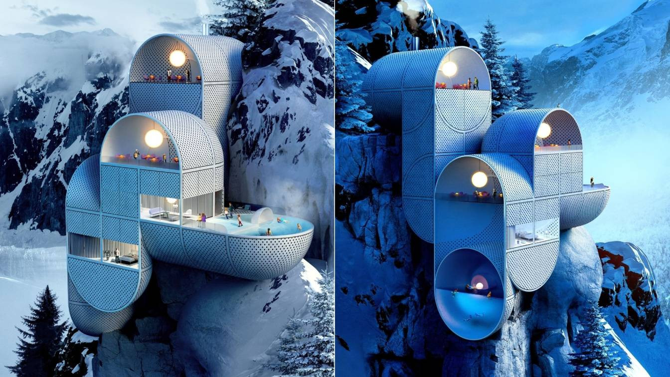 Mountain Lodge A conceptual design of aFuturistic