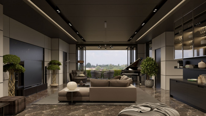 Black Penthouse in Dubai, UAE by Arsalan|Visualization