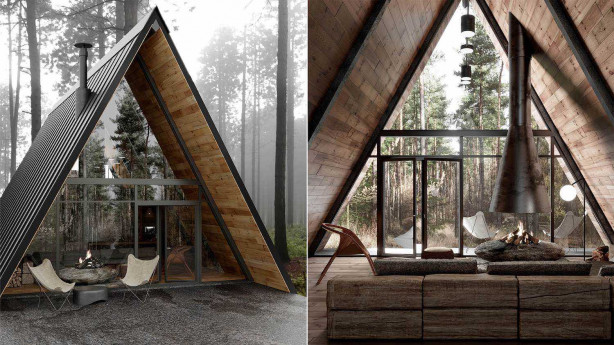 Modern A-Frame Cabin in Lake Tahoe, Cali|Visualization