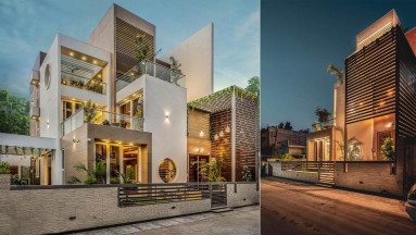 Stepped Cube House in Ahmedabad, India b|Houses