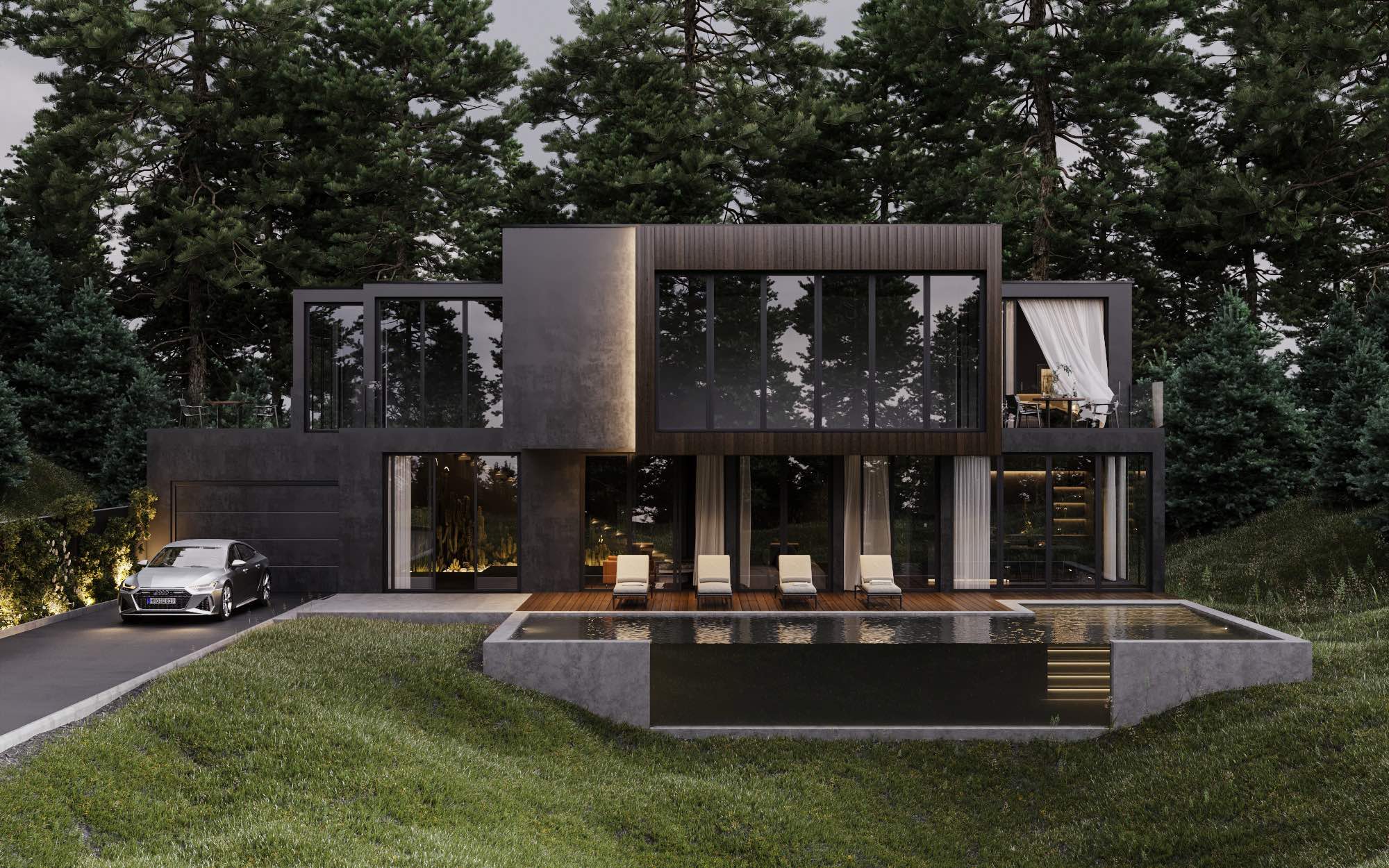 Black House In The Woods United States Villa