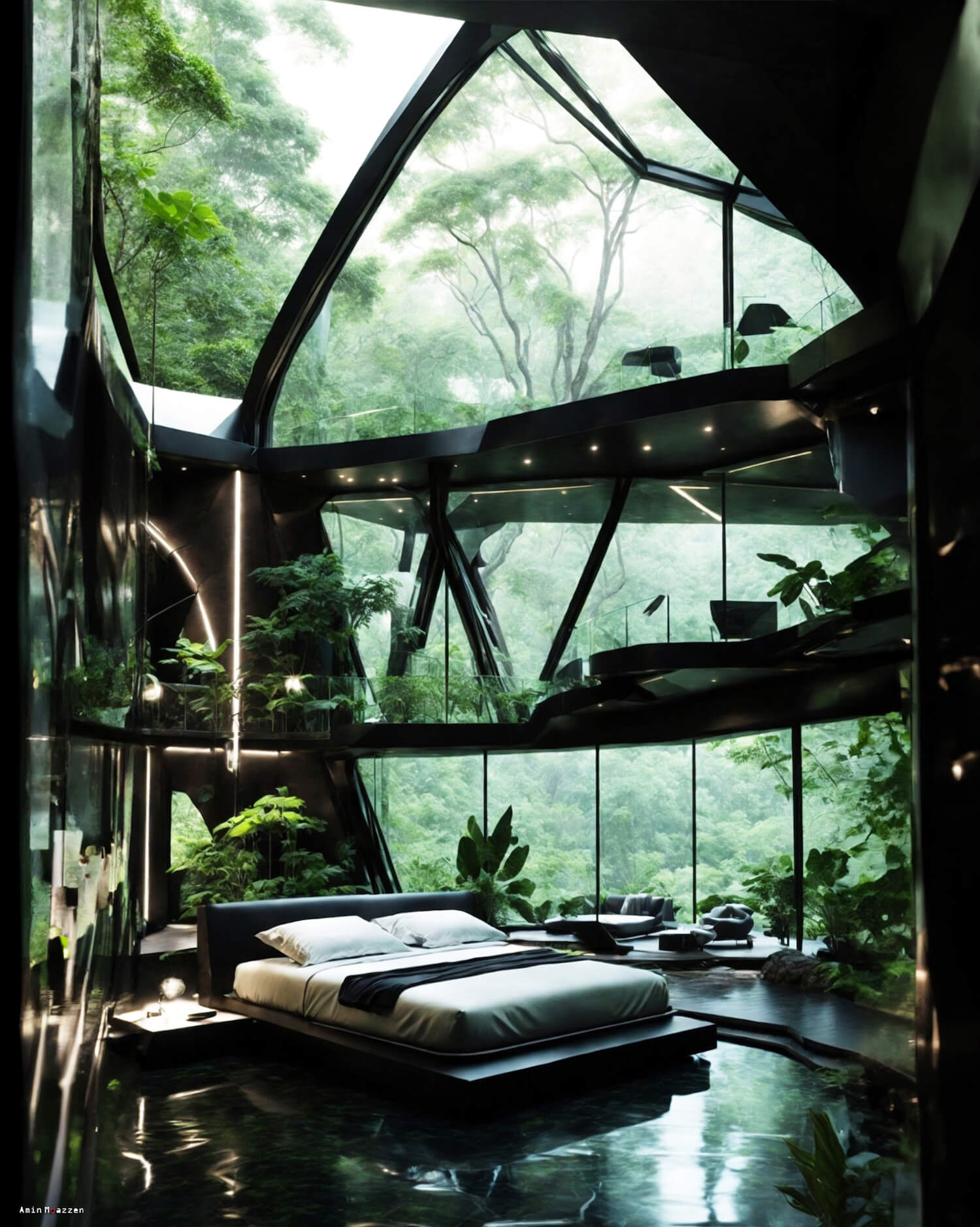 Black Diamond House by Amin Moazzen|Futuristic