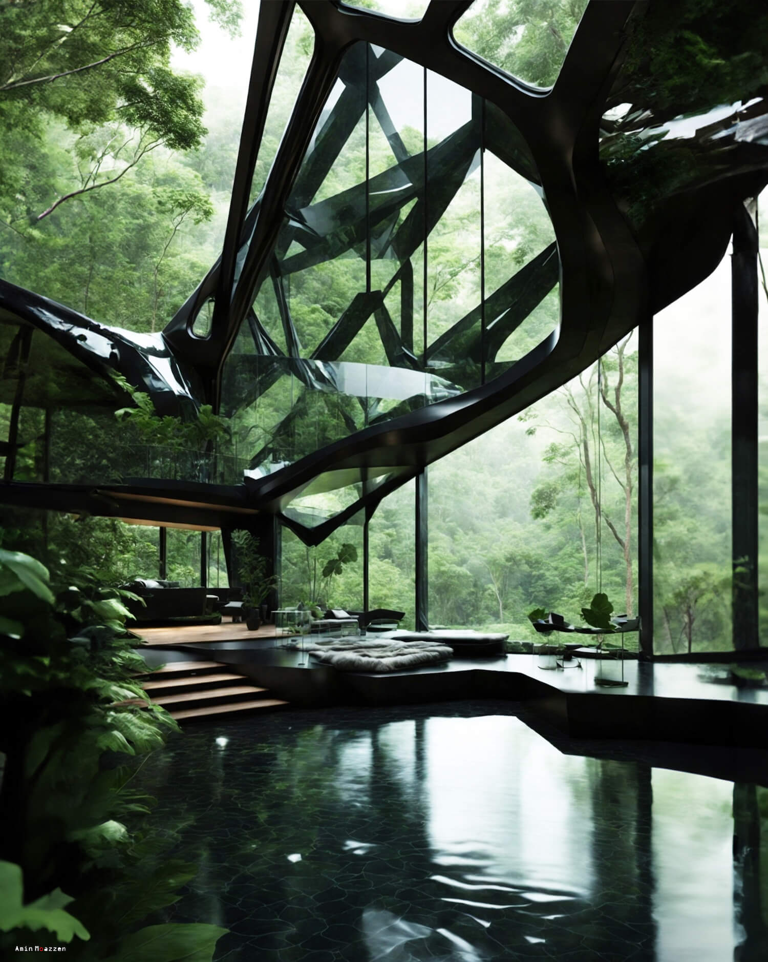 Black Diamond House by Amin Moazzen|Futuristic