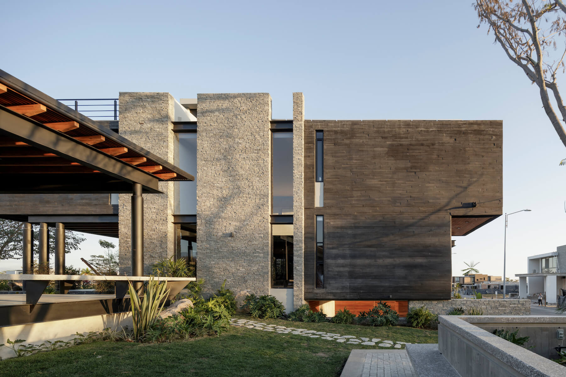 modern house with garden 