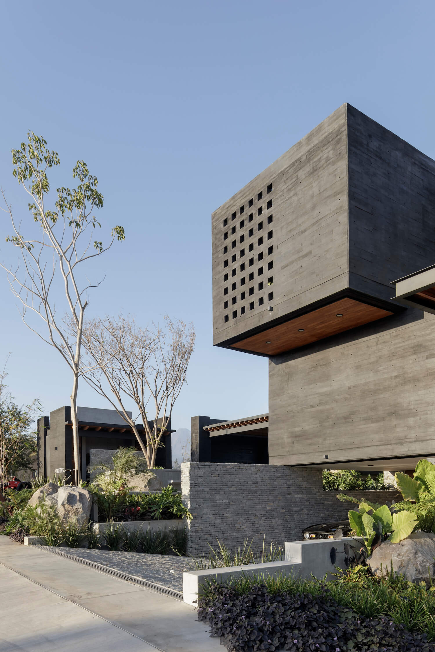 modern residence with garage 