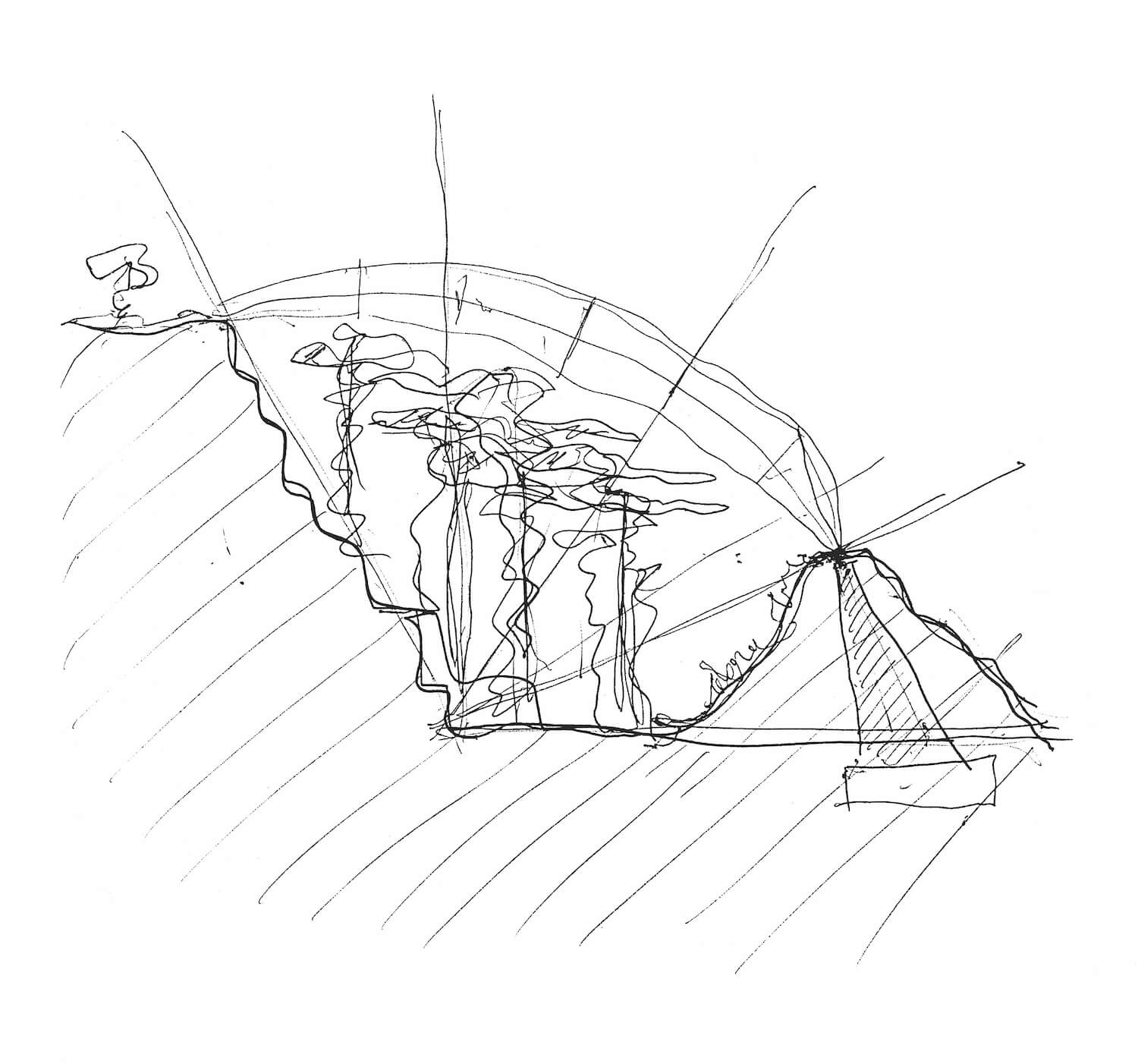 Concept sketch, In 1994, LUC began work on the Eden Project…