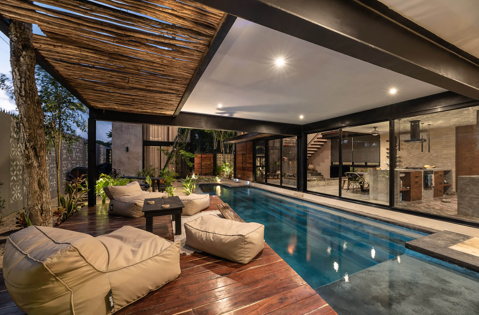 modern house with pool 