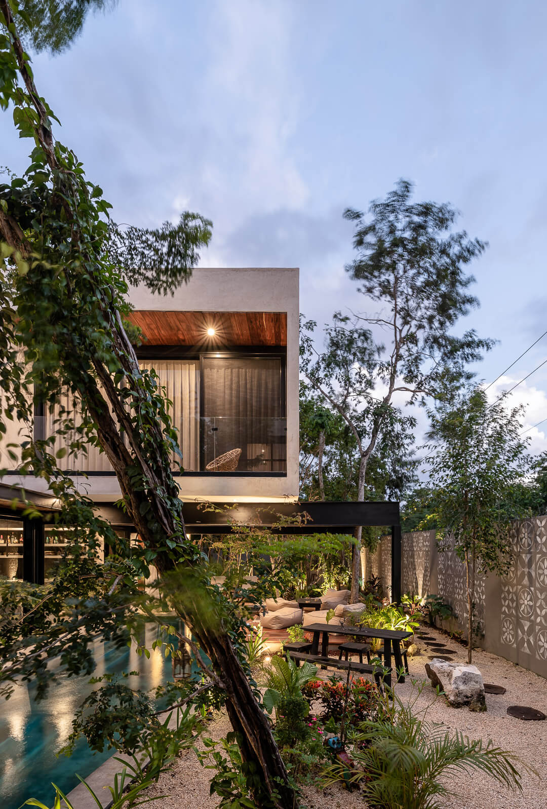 contemporary house with swimming pool