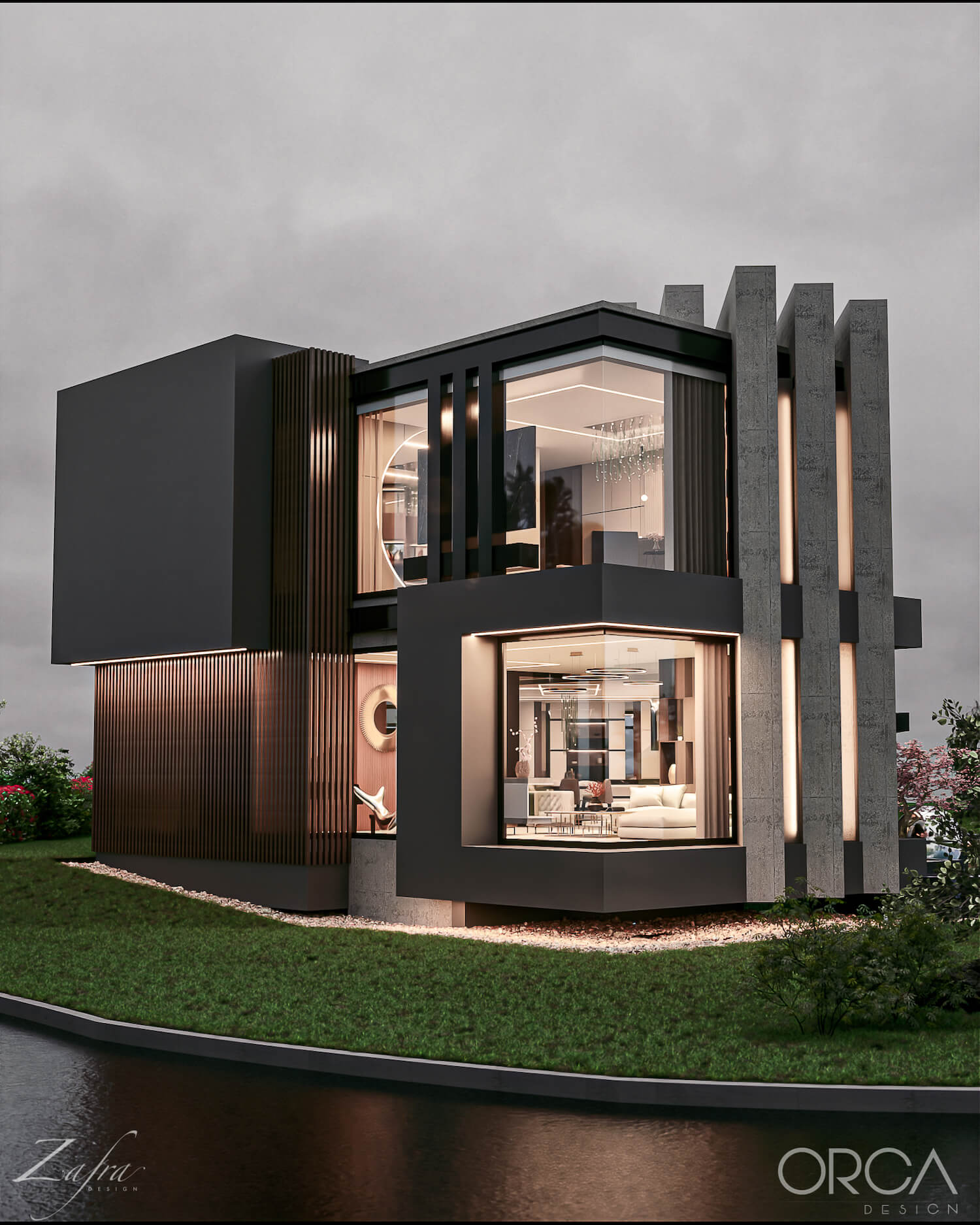 Casa Modelo: Incredible Black and Concre|Visualization