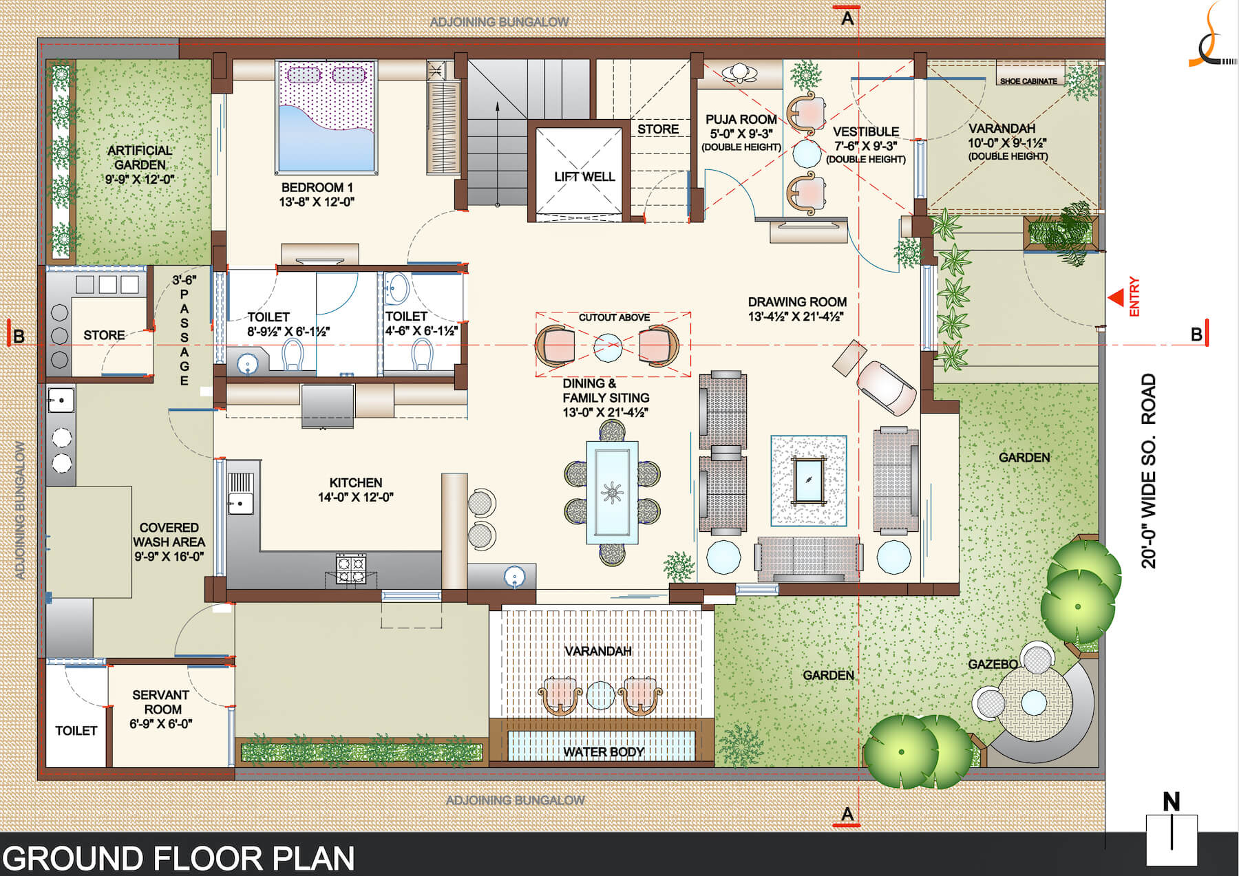 Cube House Design Layout Plan