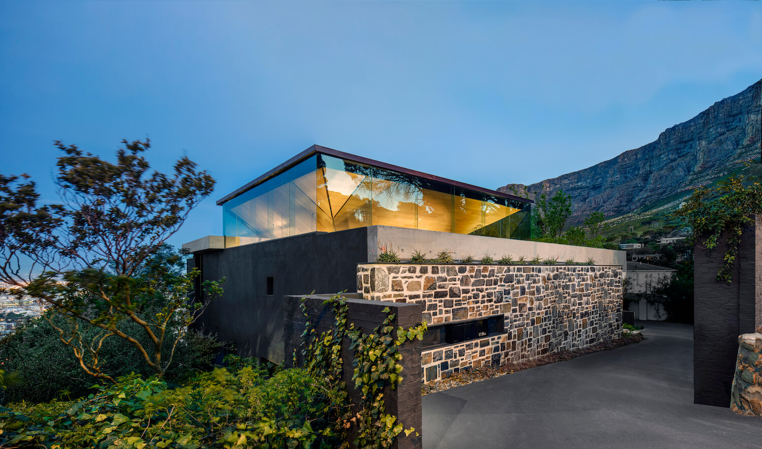 contemporary home nestled in nature 