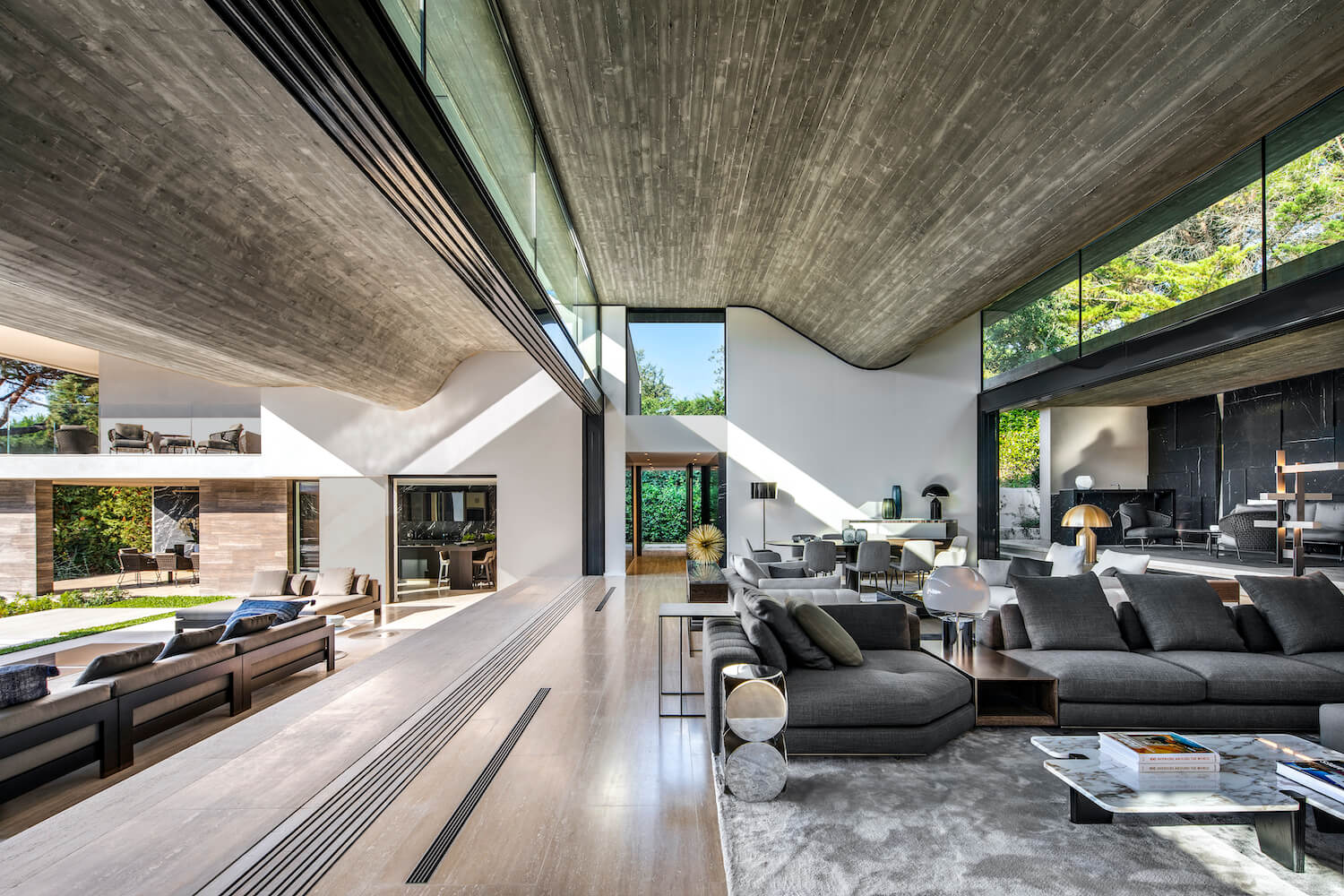 curvy concrete ceiling 