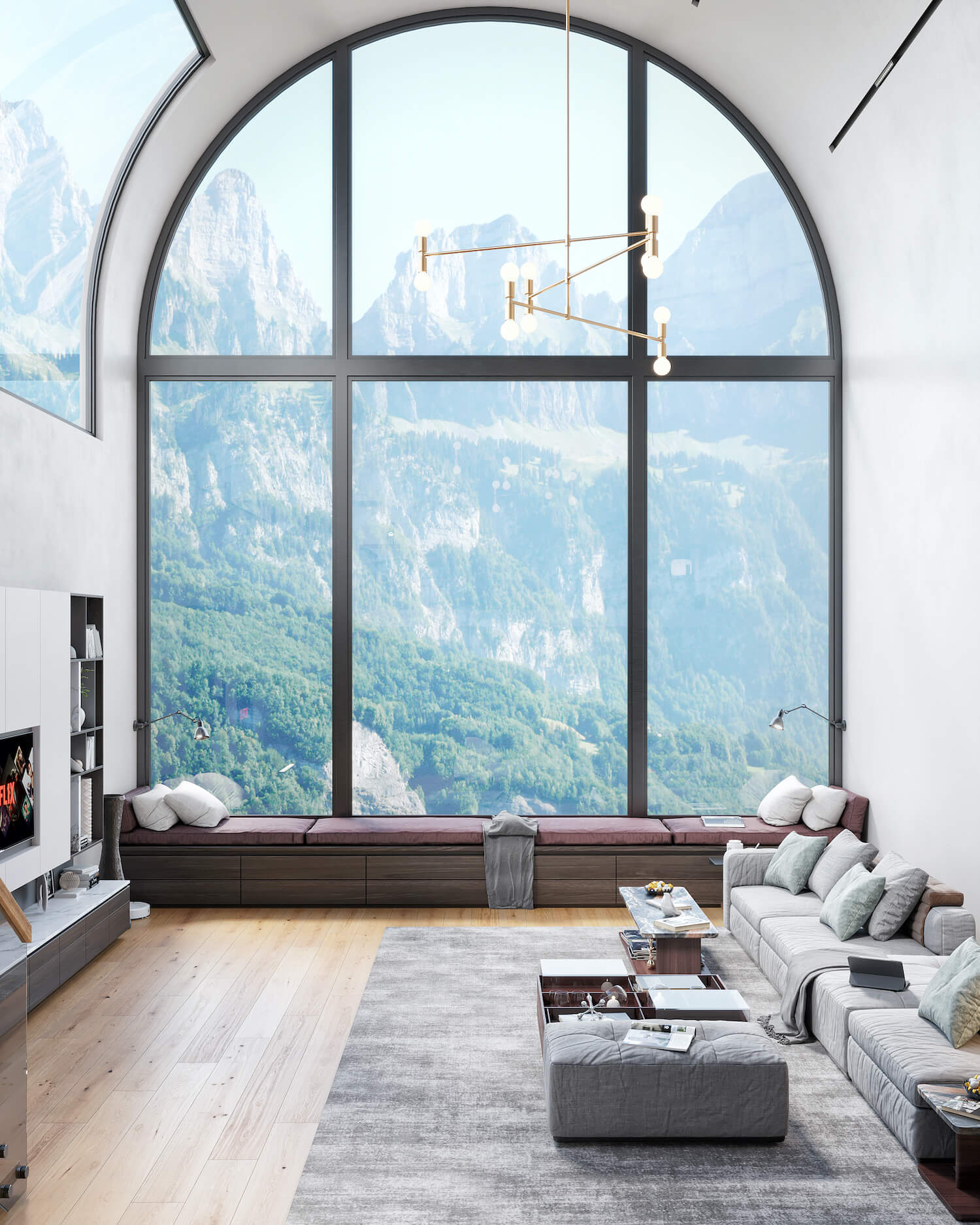 contemporary loft with skylight 