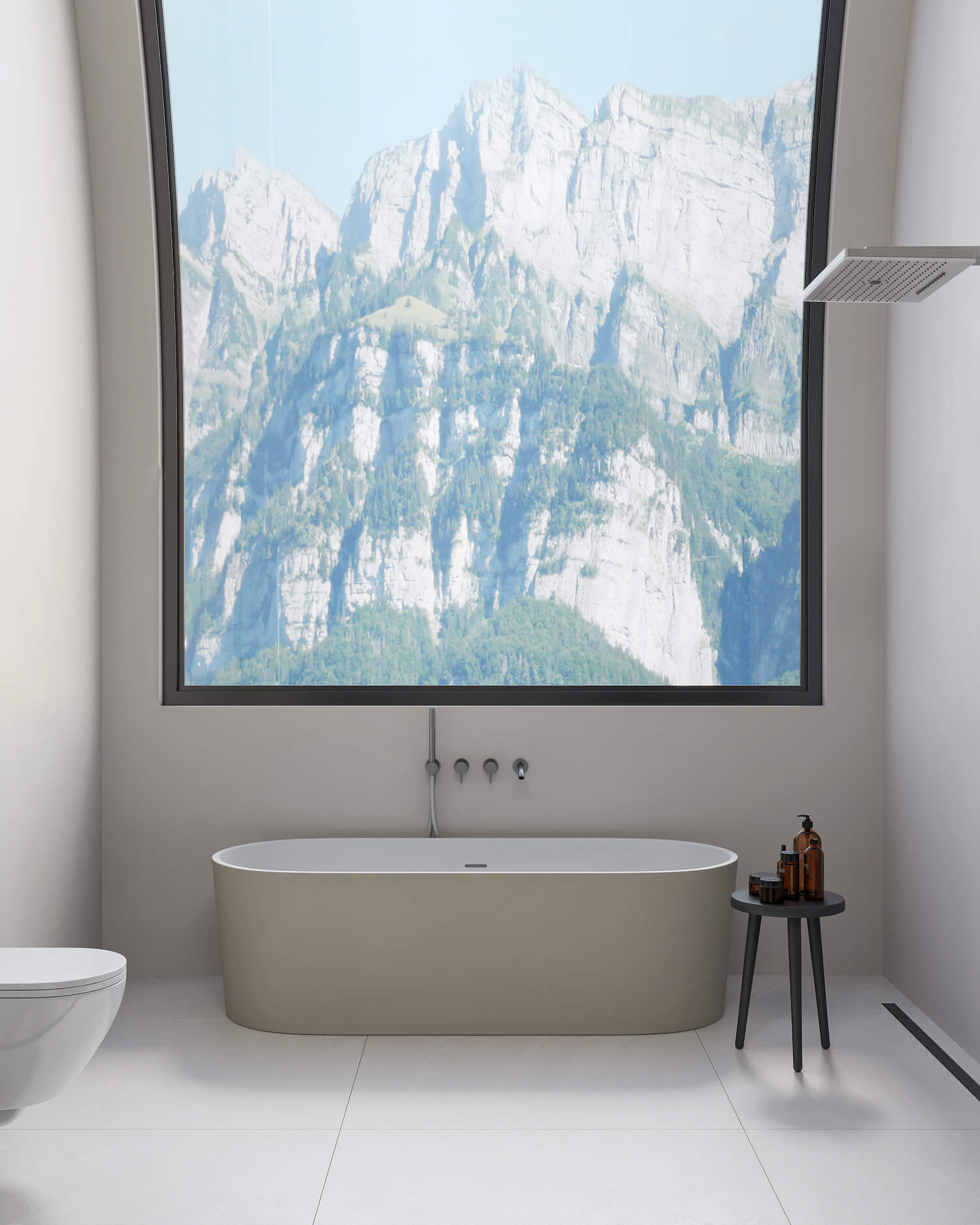 bathtub with Mountain View 