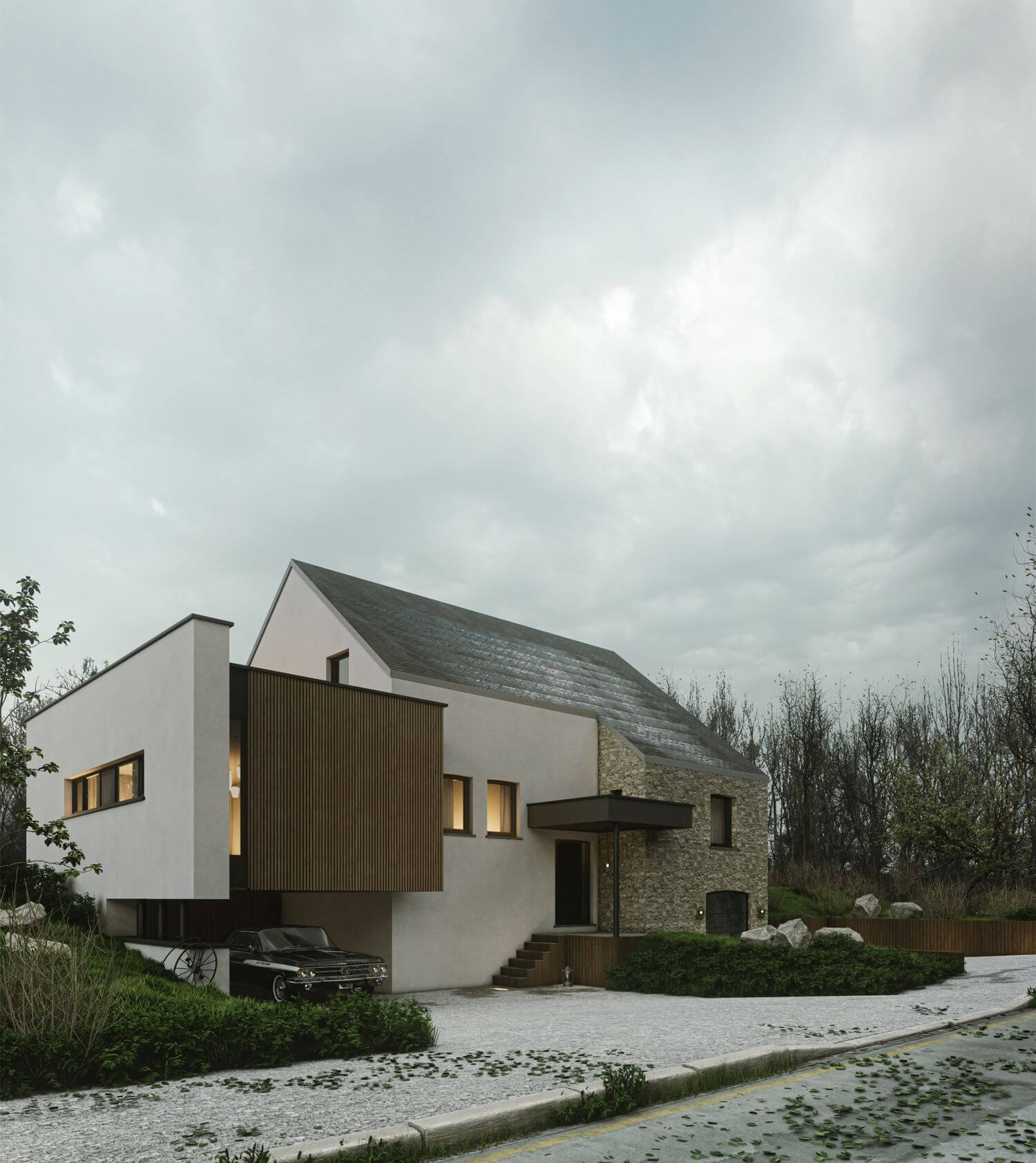 Axono House in Zulte, Belgium designed b|Visualization
