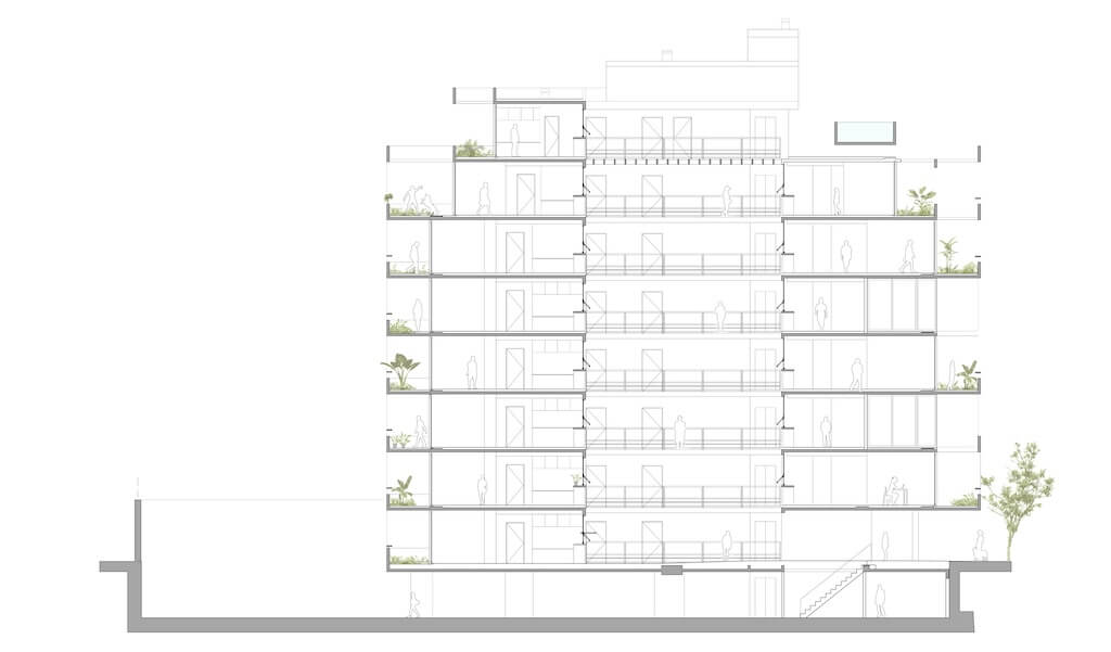 A1251: A Collective Housing Building in|Residential Building