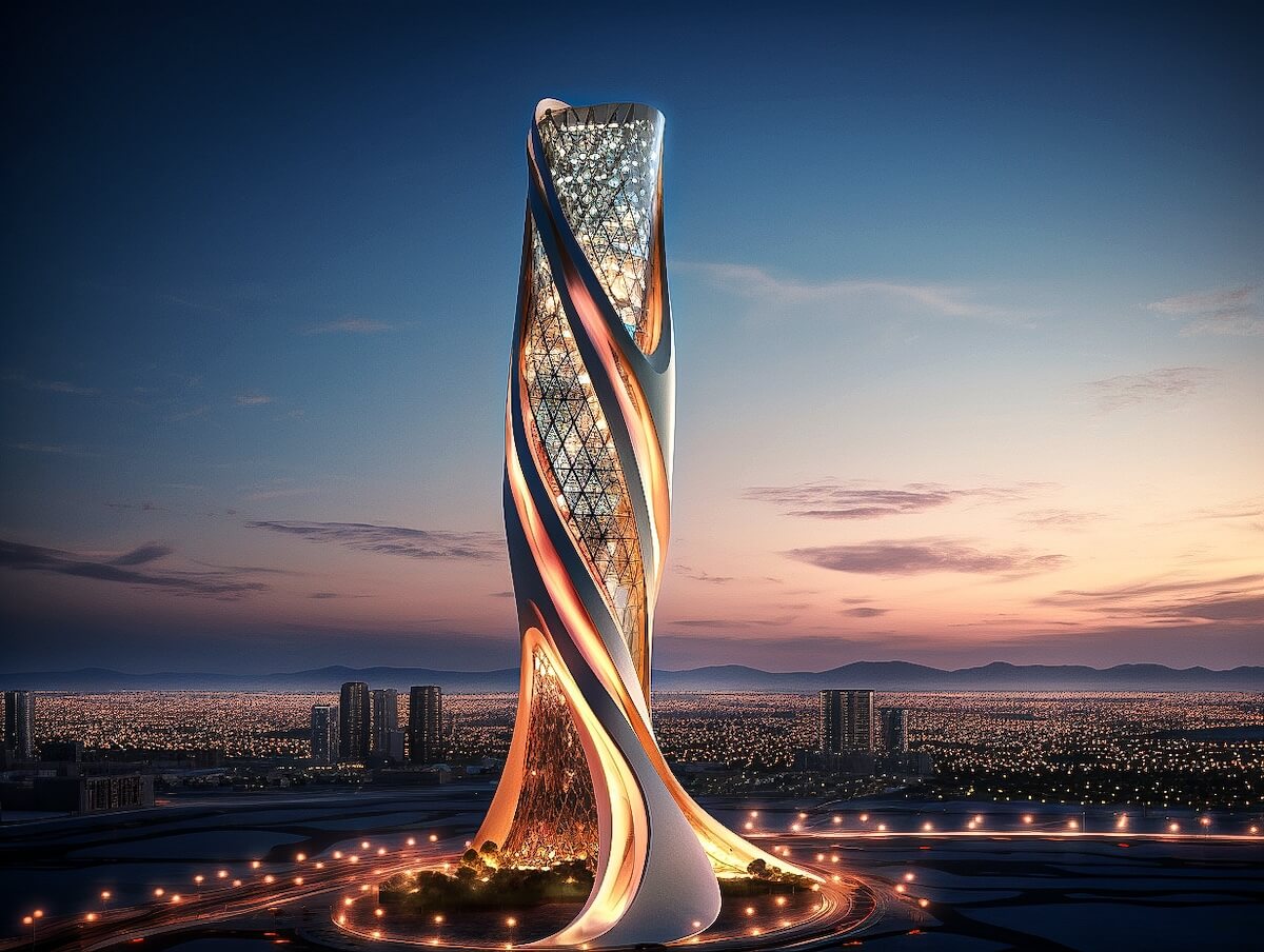 Designing modern towers on the shores of|Futuristic