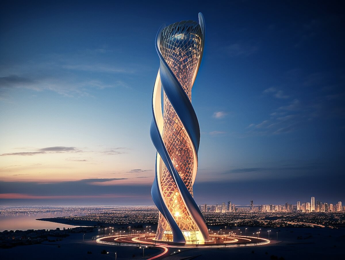 Designing modern towers on the shores of|Futuristic