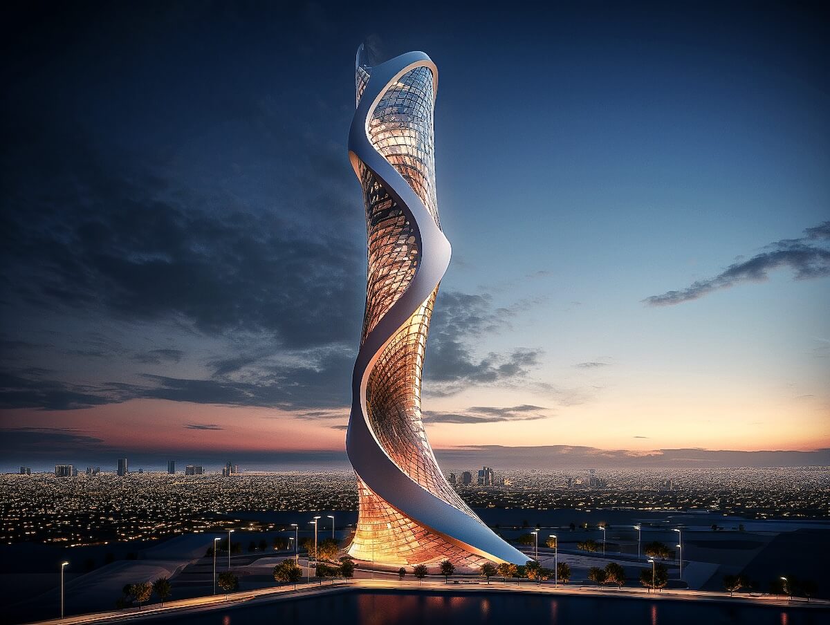 Designing modern towers on the shores of|Futuristic