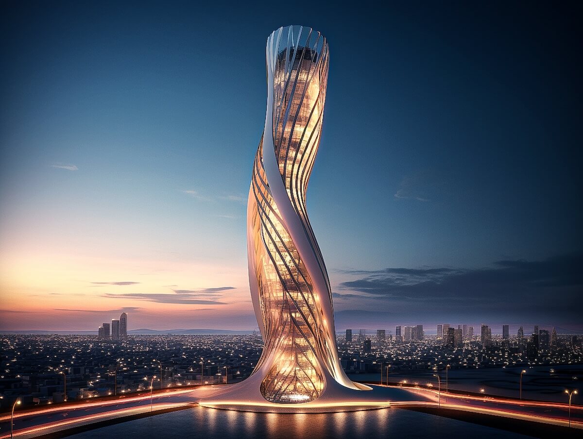 Designing modern towers on the shores of|Futuristic