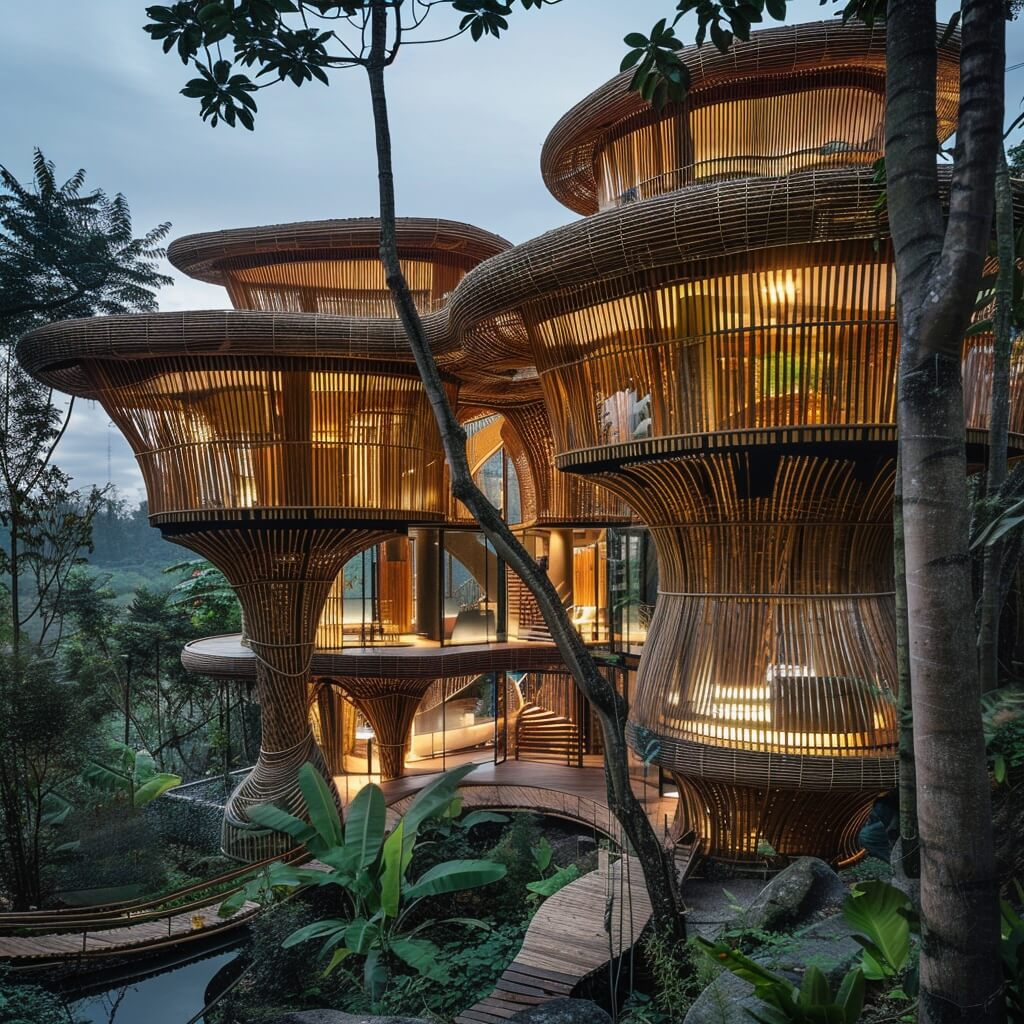 Sustainable Bamboo Abode, Bali, Indonesi|Visualization