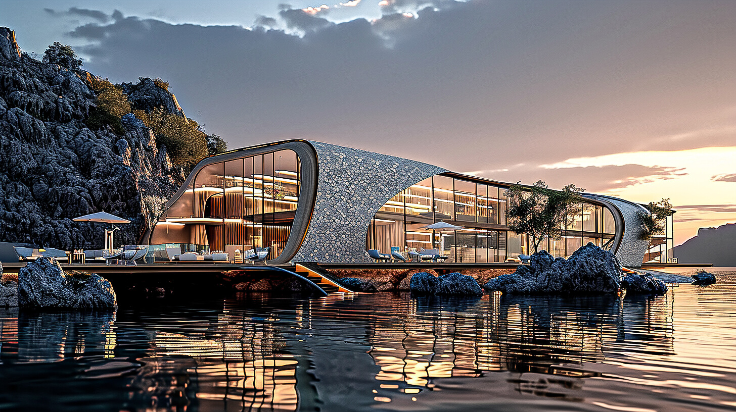 Modern-sustainable style hotel made of m|Futuristic